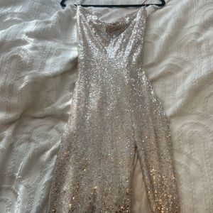 Gold/Champagne Windsor Floor Length Prom Gown